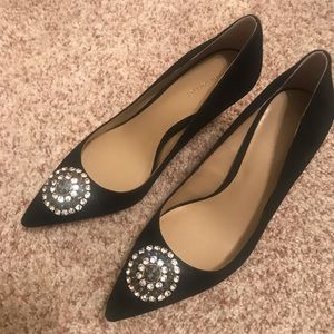 Jeweled suede Ann Taylor pumps